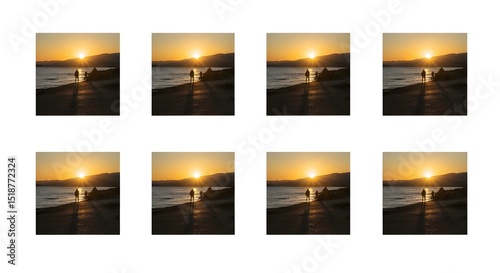 Beach Sunset with People