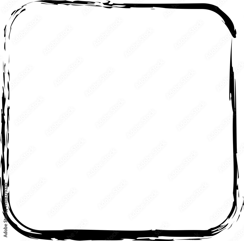 Fototapeta premium Squares drawn frames with brush and ink