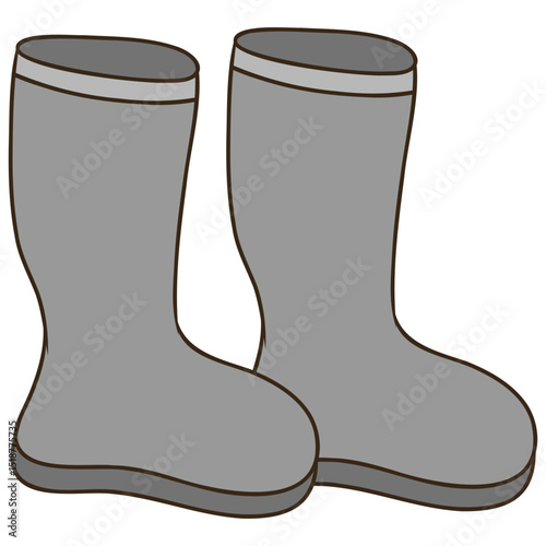 pair of rubber boots vector illustration