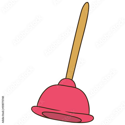 red plunger vector illustration
