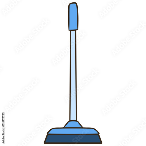 blue mop cleaning tool vector illustration