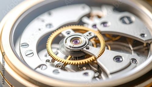 Wallpaper Mural Detailed Macro Shot of Mechanical Watch Gears Showcasing Metallic Shine and Precise Engineering with Intricate Clockwork Mechanism and Timekeeping Accuracy in Studio Setting Torontodigital.ca