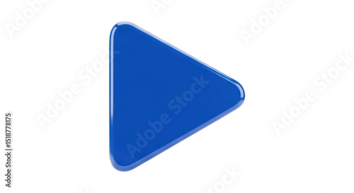 Blue play button symbol on black background media and interface design