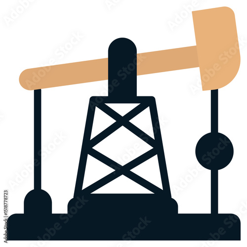 Oil Derrick Flat Icon, Flat Design Style Icon Symbol
