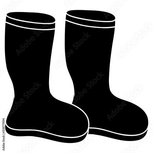 rubber boots icon logo vector