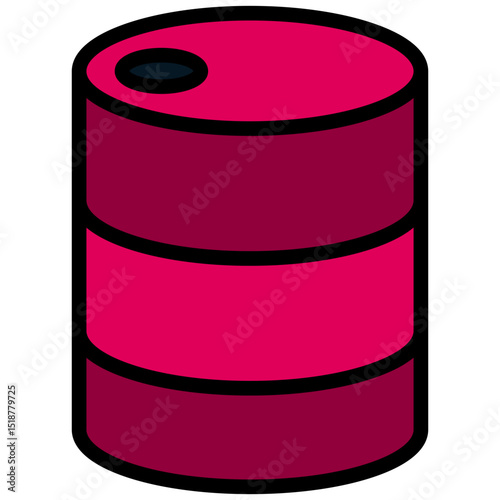Oil Tank Outline Flat Icon, Outline Flat Design Style Icon Symbol