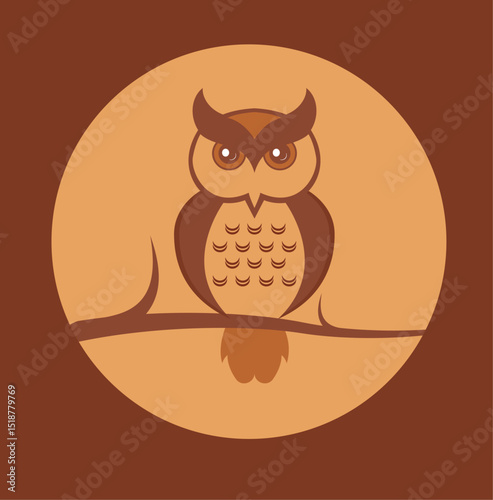 Wise Owl Sitting on a Bunch – Cute Nature-Inspired Art