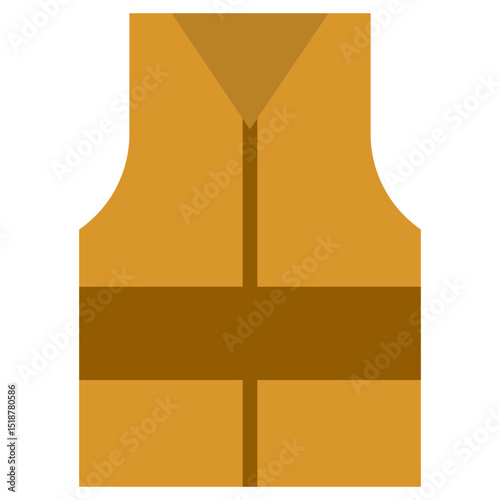 Safety Vest Flat Icon, Flat Design Style Icon Symbol