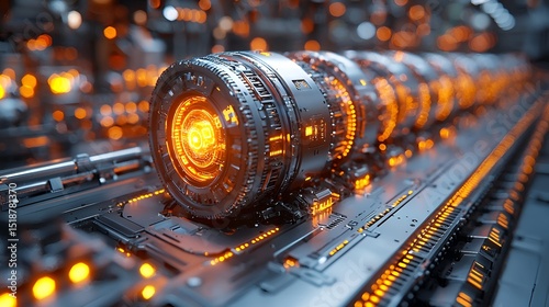 Futuristic Engine Array in Manufacturing Facility