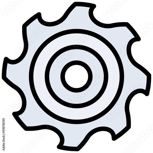 Saw Blade Outline Flat Design Icon, Flat Design Style Icon Symbol