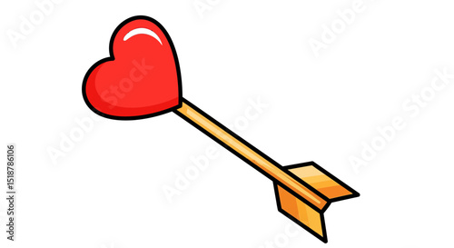 Love's Arrow: A vibrant illustration of a love arrow, poised and ready, representing the pursuit of affection and the beauty of romantic connections.
