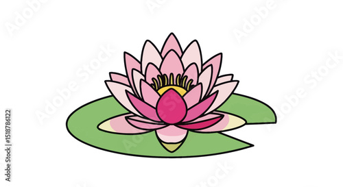 Lotus Bloom: A captivating, close-up depiction of a blooming lotus, gracefully floating atop its verdant leaf, its petals radiating serenity.
