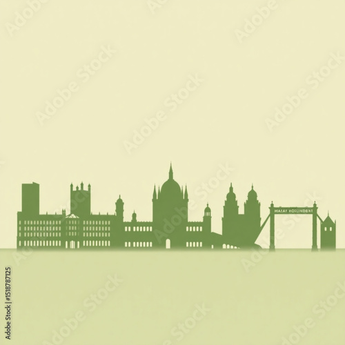 Vector silhouette of kolkata city skyline west bengal india travel and tourism attraction landmark design