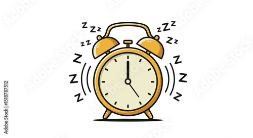 Alarm clock ringing, sleep time, wake up call