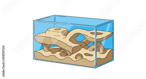 Ant farm habitat with tunnels in glass container
