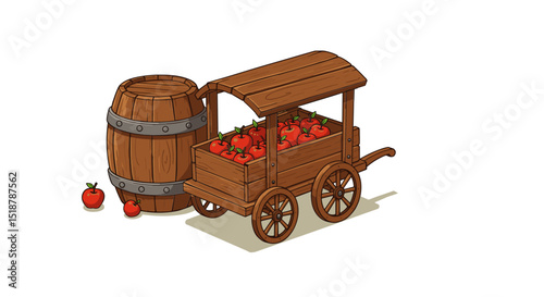 Apple cart and barrel harvest