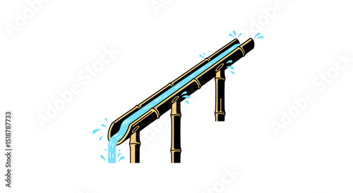 Bamboo water slide entertainment concept