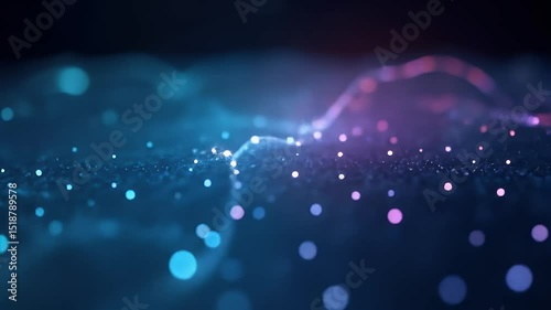 Wallpaper Mural Abstract Network Connections Flowing with Glowing Particles Motion Background Torontodigital.ca