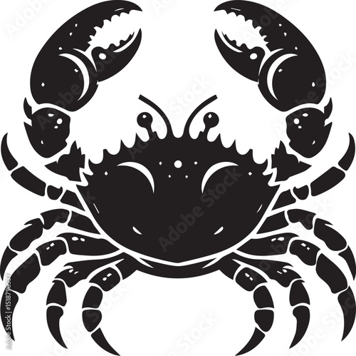 crab logo silhouette vector, crab vector illustration, crab vector black and white