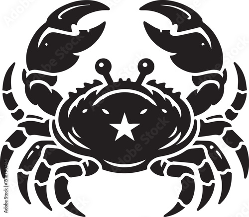 crab logo silhouette vector, crab vector illustration, crab vector black and white