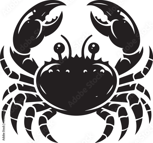 crab logo silhouette vector, crab vector illustration, crab vector black and white