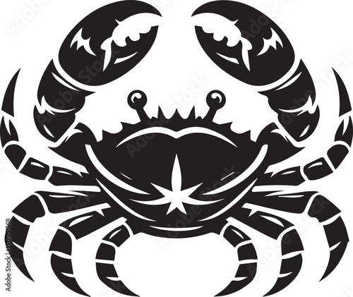 crab logo silhouette vector, crab vector illustration, crab vector black and white