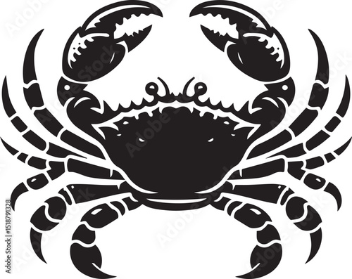 crab logo silhouette vector, crab vector illustration, crab vector black and white