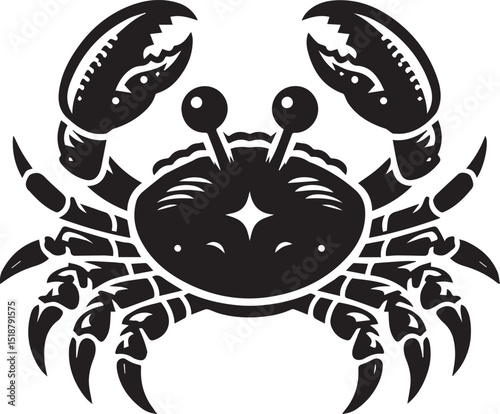 crab logo silhouette vector, crab vector illustration, crab vector black and white