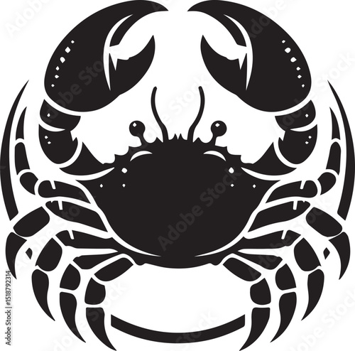 crab logo silhouette vector, crab vector illustration, crab vector black and white