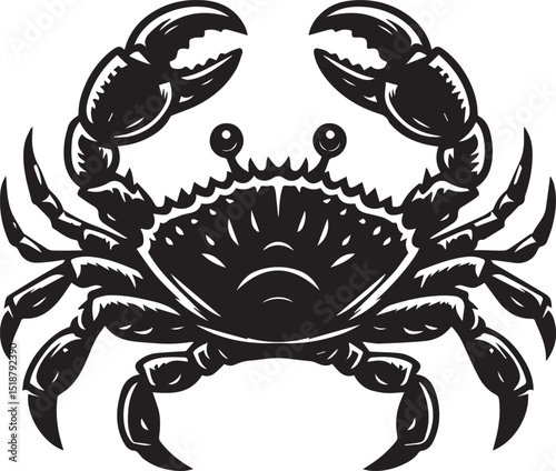 crab logo silhouette vector, crab vector illustration, crab vector black and white