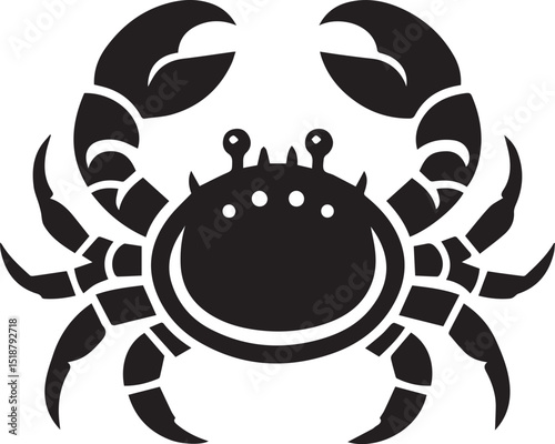 crab logo silhouette vector, crab vector illustration, crab vector black and white