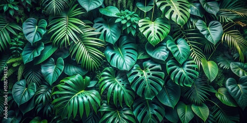 Lush Tropical Foliage A Vibrant Tapestry of Verdant Leaves and Exotic Plants