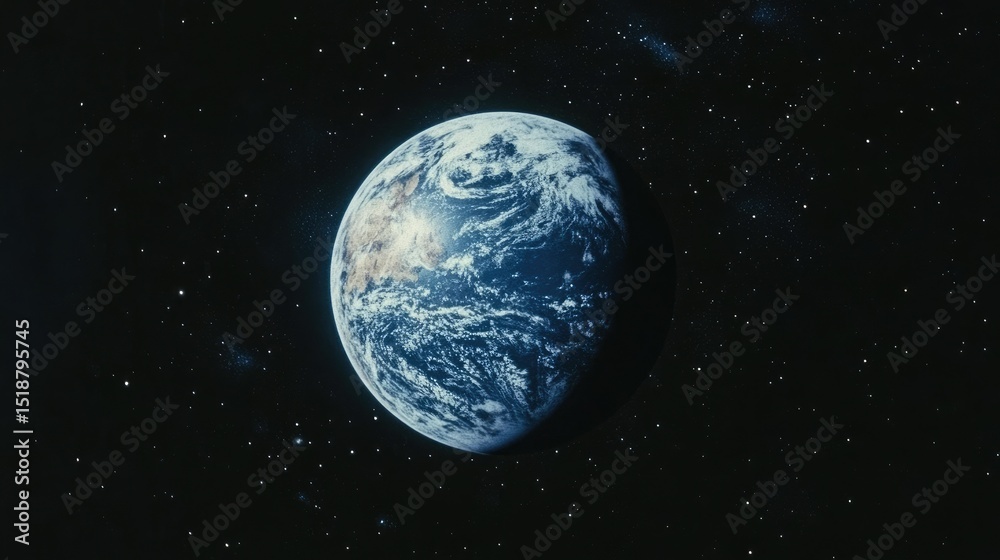 View of the circle Earth as seen by the Apollo 17 crew traveling toward the moon View of the circle Earth as seen by the Apollo 17 crew traveling toward the moon