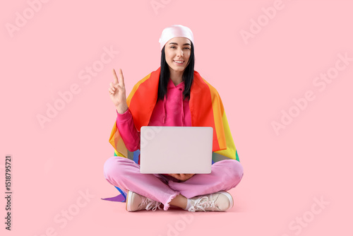 Beautiful young woman with ...