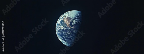 View of the circle Earth as seen by the Apollo 17 crew traveling toward the moon 