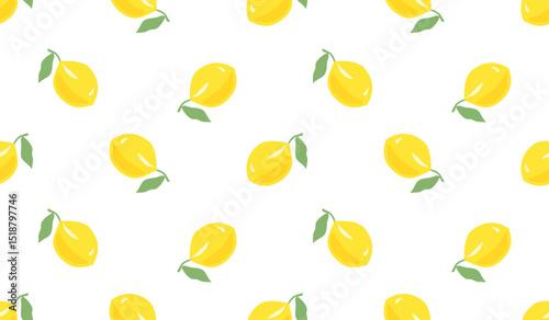 Seamless pattern with cute lemon.