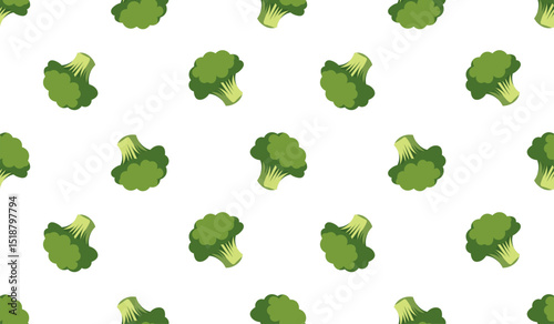 Seamless pattern with broccoli.
