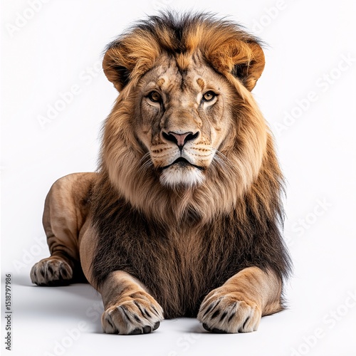 Majestic Lion Portrait. Fierce Predator in Wildlife Conservation Habitat - A Close-Up of the King of the Jungle in Natural Savannah Landscape