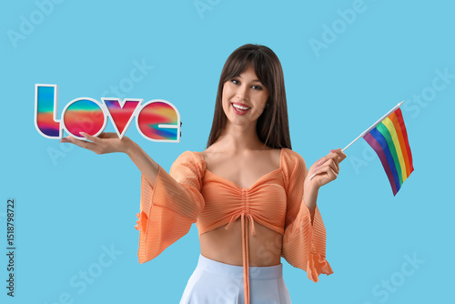 Beautiful young woman with ...