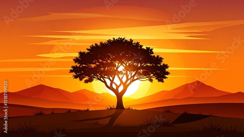 sunset over the desert