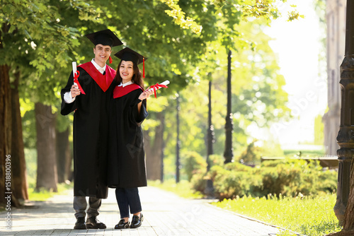 Couple of happy graduating ...