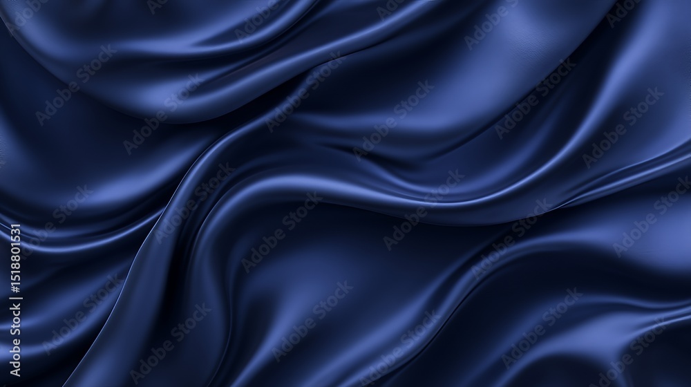 Elegant Draped Deep Blue Satin Fabric Texture Elegant Draped Deep Blue Satin Fabric Texture