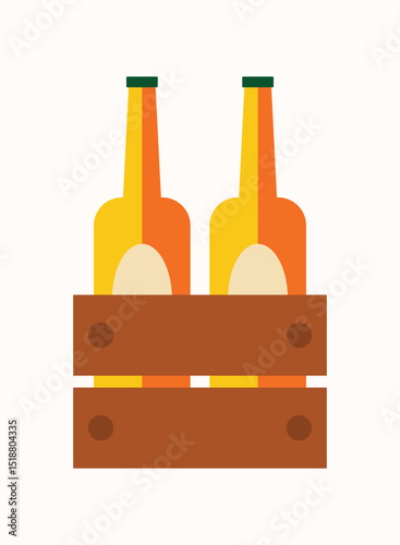 Illustration beer box vintage classic design