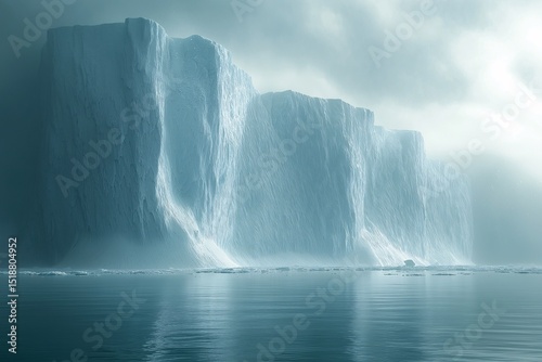Breathtaking Aerial View of Arctic Iceberg and Glacier in the Epic Snowy Ocean Landscape