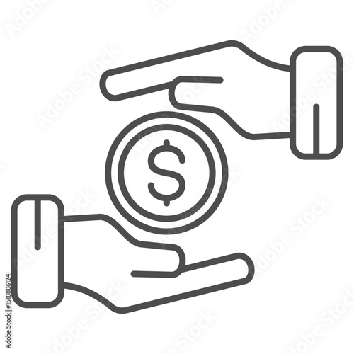 Receivable Outline Icon Element For Design