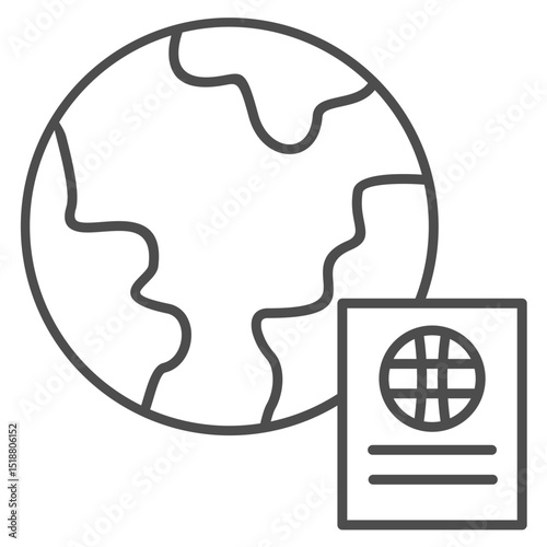 Visa Outline Icon Element For Design