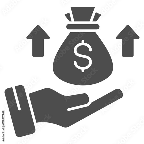 Revenue Glyph Icon Element For Design