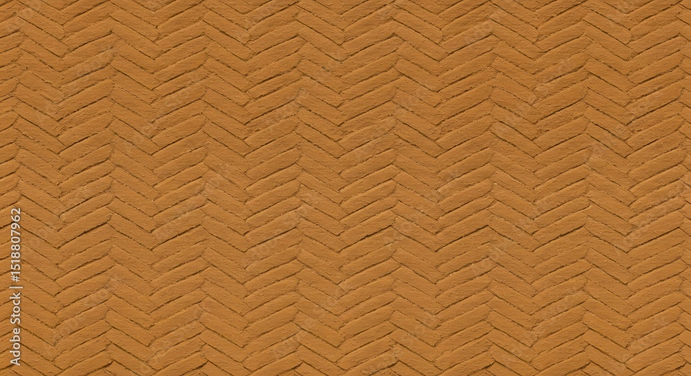 Fototapeta premium Herringbone brick texture in brown