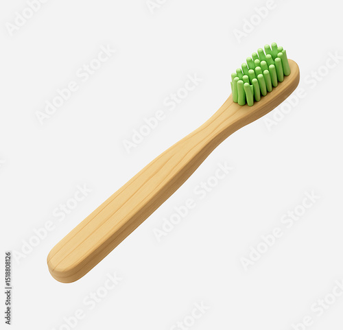  Eco-Friendly Bamboo Toothbrush with Green Bristles

 photo