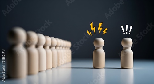 Conflict Resolution Wood Figures Concept